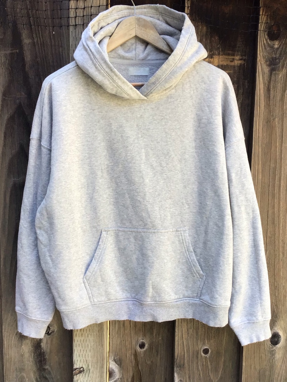 Nuuds Oversized Pullover Hoodie Sweater Heather Gray Mens Sweatshirt Medium
